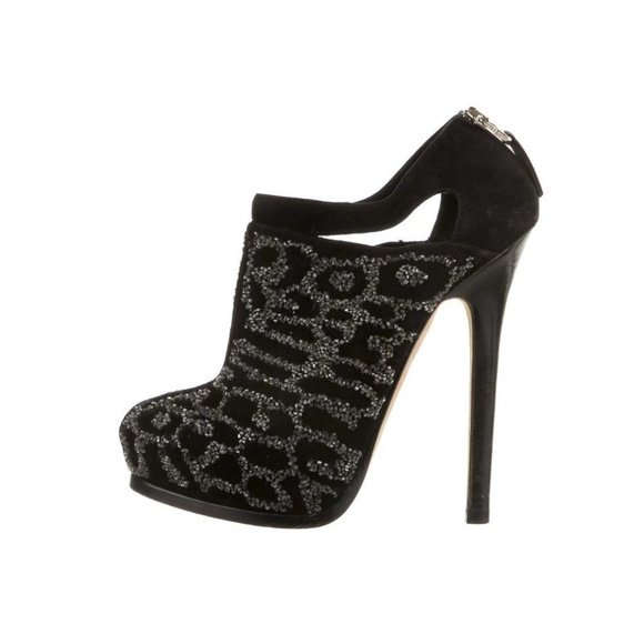 Fendi Ankle Boots Black Animal  Print Size 36.5EU - Picture 1 of 4